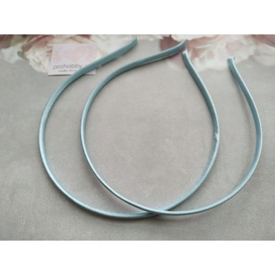 Ободок для волос, металл в атласе, 0,5 см, цвет голубой №14